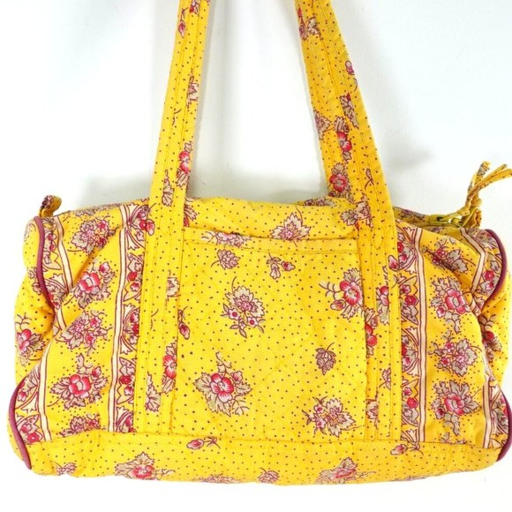 Y2K Yellow Quilted Duffel Bag Gilmore Girls Cottagecore Floral VICTORIAN HEART